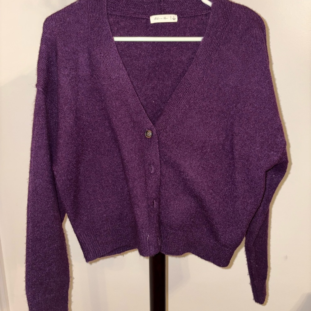 Active USA Deep Purple V-Neck Cardigan